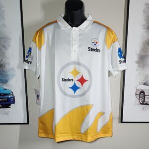 L Pittsburgh Steelers NFL Game Day Fan Football Polo Jersey